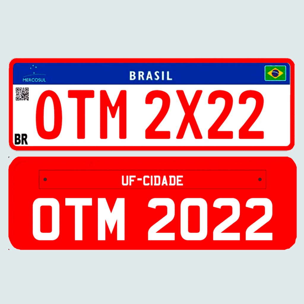E não menos importante, a placa do veículo de ser em uma dessas duas formas